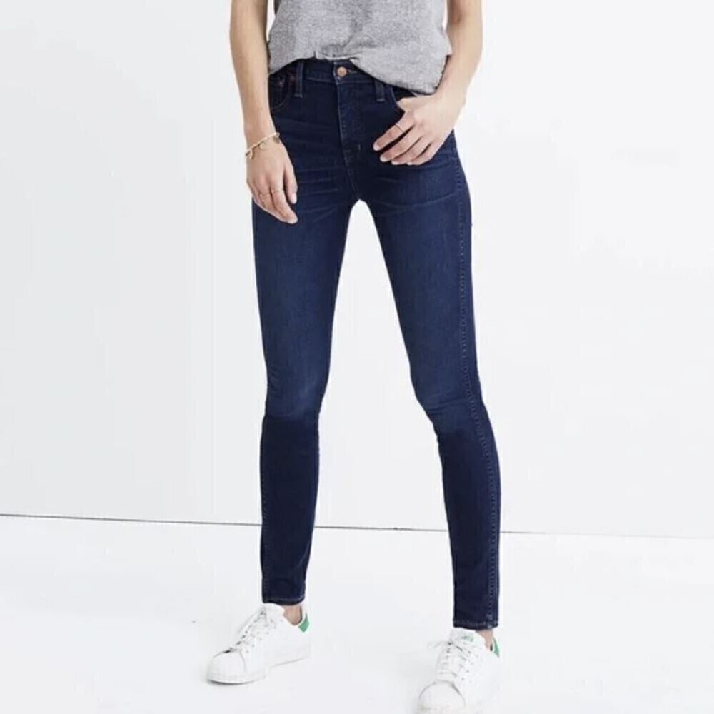 Madewell 10" High Rise Skinny Blue Dark Wash Denim Jean Pants Size 26